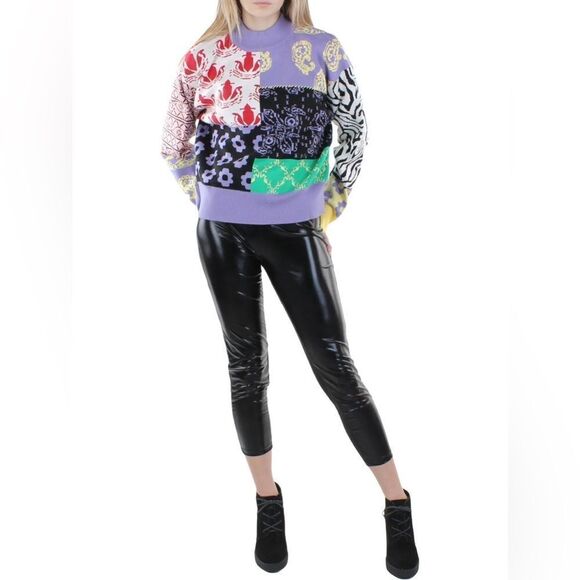💜 Bb Dakota 💜 by Steve Madden Womens
Colorblock Print Mock Turtleneck Sweater - Picture 6 of 14
